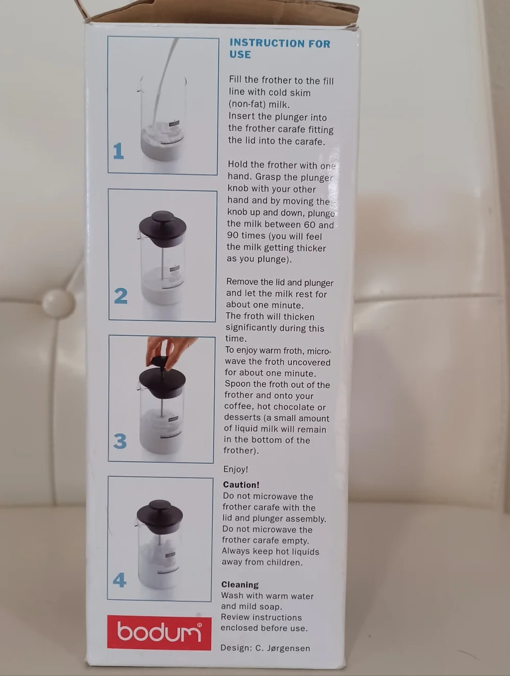 BODUM Black and Clear Glass Aerius Milk Frother For Coffee Bar Decadent Drinks